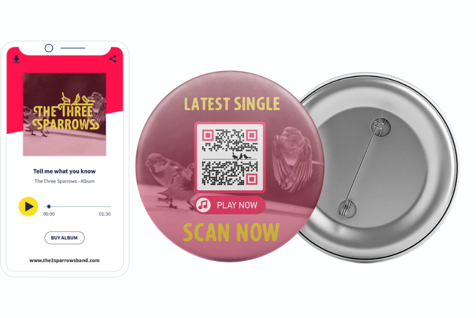 Ide QR Code pada merchandise dengan pemutar MP3 bawaan